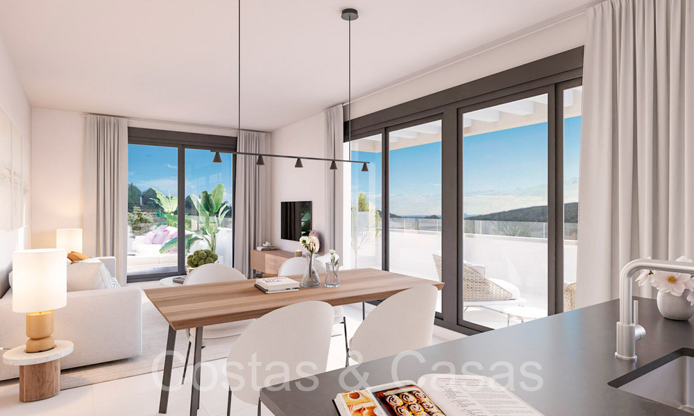 Nieuwbouwappartementen met avant-gardist ontwerp te koop, frontlijn golf in Casares, Costa del Sol 65360