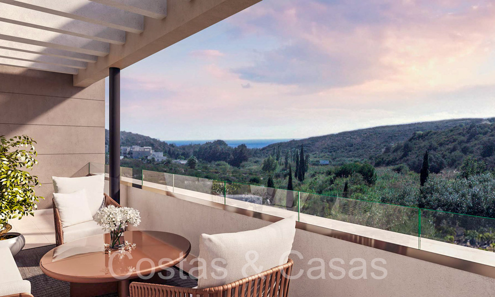 Nieuwbouwappartementen met avant-gardist ontwerp te koop, frontlijn golf in Casares, Costa del Sol 65361