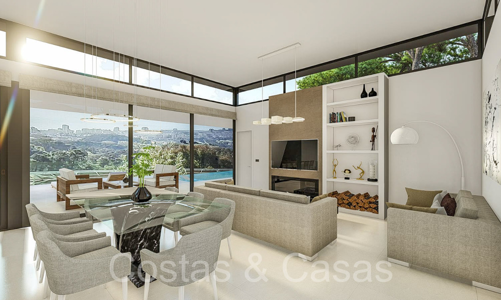 Off-plan architectonische nieuwbouwvilla te koop in de heuvels van Mijas Pueblo, Costa del Sol 65806