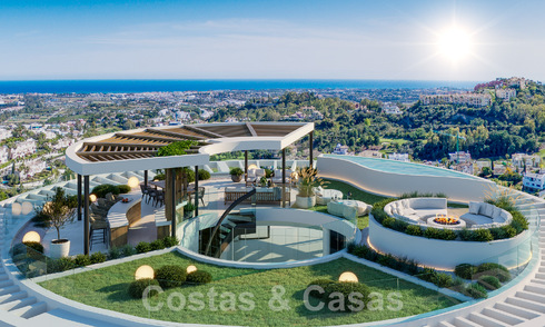 Exclusief innovatief penthouse met panoramisch uitzicht op zee, golf en bergen te koop in Benahavis - Marbella 65999