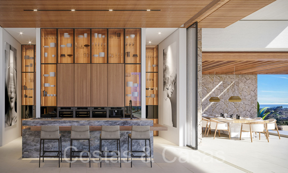 Architectonische nieuwbouwvilla te koop, met panoramisch zeezicht in een gated community in Benahavis - Marbella 69523