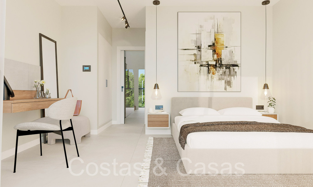 Opportuniteit! Moderne innovatieve rijhuizen met privétuin en zeezicht te koop in Fuengirola, Costa del Sol 70167