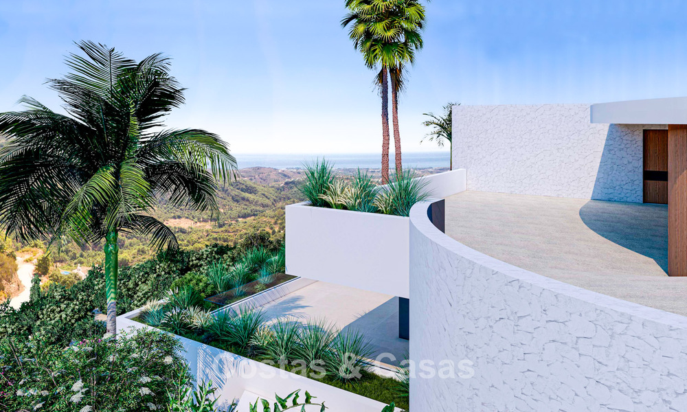 High-end designervilla met panoramisch berg- en zeezicht te koop in een gated resort in Benahavis - Marbella 74910
