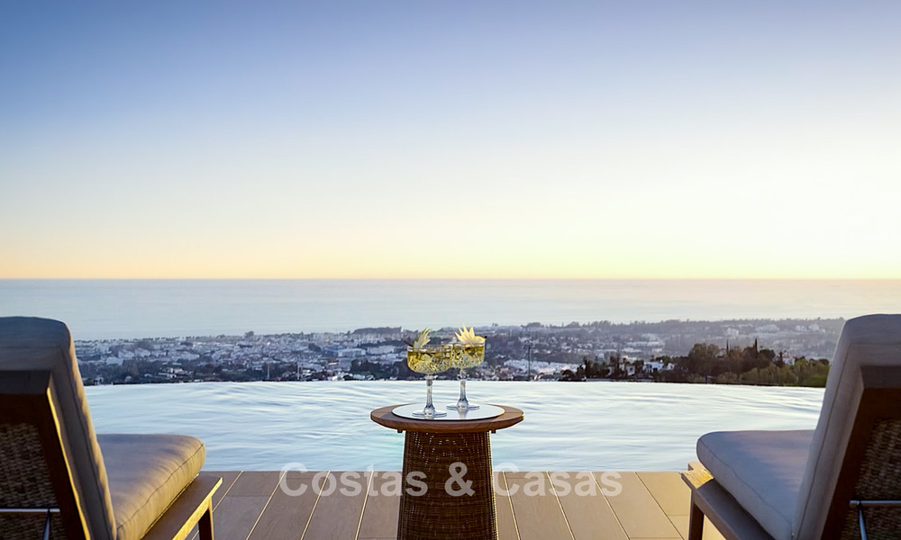 Nieuw op de markt. Avant-garde stijl appartementen met fantastische zeezicht te koop in Benahavis - Marbella 778325