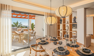 Prestigieus gerenoveerd penthouse met panoramisch zeezicht te koop in Nueva Andalucia’s golfvallei, Marbella 773644 