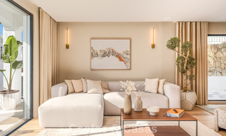 Luxueus gerenoveerd townhouse met zeezicht te koop, in een afgeschermde woonwijk op Marbella’s Golden Mile 774991 