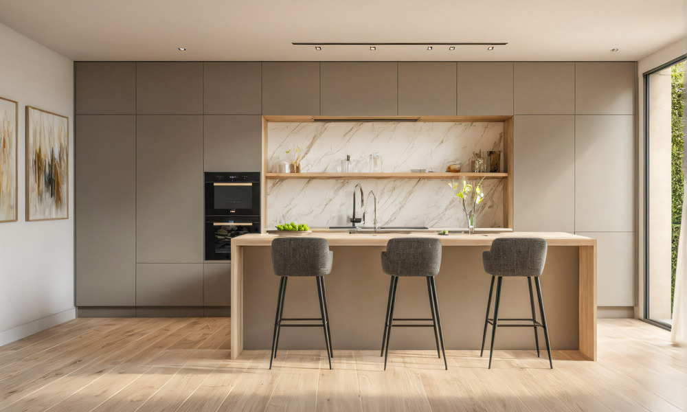 Ecologische nieuwbouwvilla met zeezicht te koop in een rustige woonwijk in Benalmadena, Costa del Sol 774961