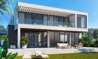 Luxueuze, moderne nieuwbouwvilla met panoramisch zeezicht te koop, frontlinie golf in Mijas, Costa del Sol 775009 