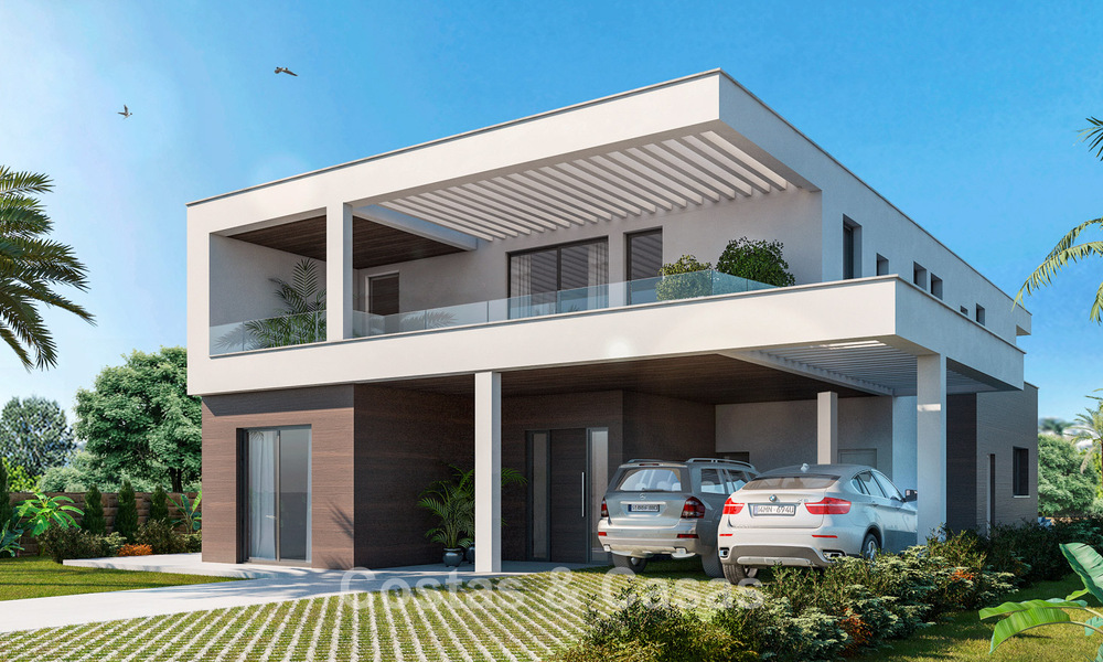 Luxueuze, moderne nieuwbouwvilla met panoramisch zeezicht te koop, frontlinie golf in Mijas, Costa del Sol 775010