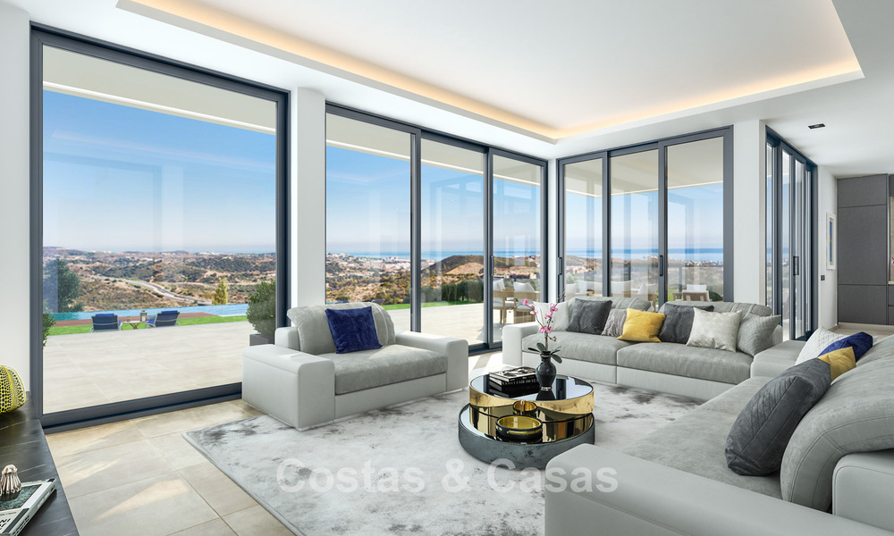 Luxueuze, moderne nieuwbouwvilla met panoramisch zeezicht te koop, frontlinie golf in Mijas, Costa del Sol 775013