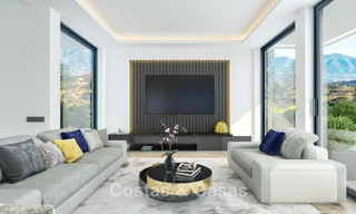 Luxueuze, moderne nieuwbouwvilla met panoramisch zeezicht te koop, frontlinie golf in Mijas, Costa del Sol 775014 