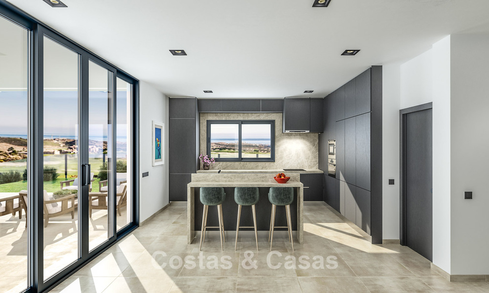 Luxueuze, moderne nieuwbouwvilla met panoramisch zeezicht te koop, frontlinie golf in Mijas, Costa del Sol 775015