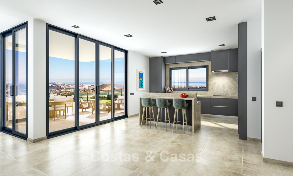 Luxueuze, moderne nieuwbouwvilla met panoramisch zeezicht te koop, frontlinie golf in Mijas, Costa del Sol 775016