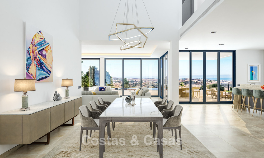 Luxueuze, moderne nieuwbouwvilla met panoramisch zeezicht te koop, frontlinie golf in Mijas, Costa del Sol 775017