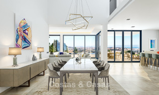 Luxueuze, moderne nieuwbouwvilla met panoramisch zeezicht te koop, frontlinie golf in Mijas, Costa del Sol 775017 