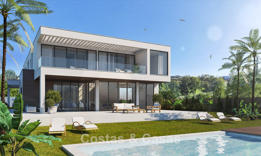 Luxueuze, moderne nieuwbouwvilla met panoramisch zeezicht te koop, frontlinie golf in Mijas, Costa del Sol 775019