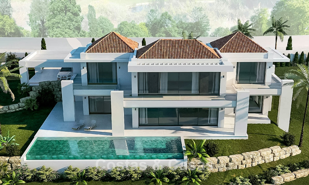 Off-plan nieuwbouwvilla te koop grenzend aan de golfbaan in Mijas, Costa del Sol 775193