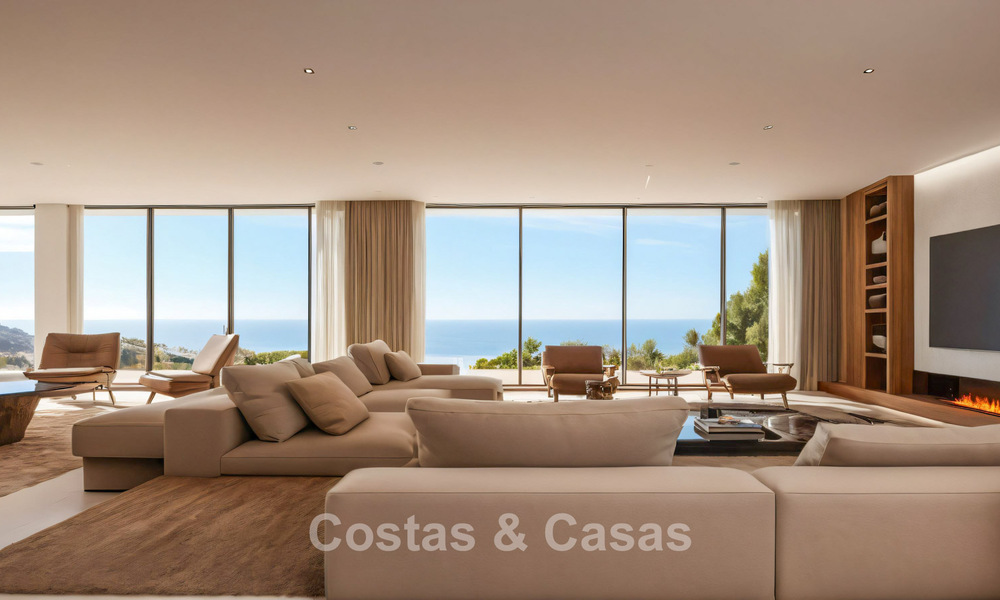 Nieuwbouw luxevilla met adembenemend zeezicht te koop in de heuvels van Mijas, Costa del Sol 775330