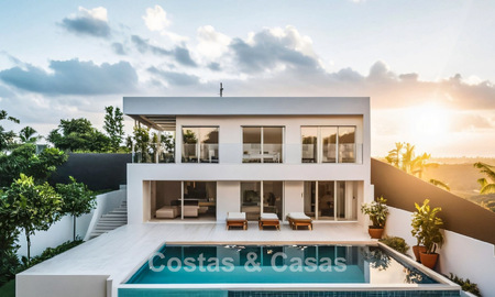 Nieuwbouw luxevilla met adembenemend zeezicht te koop in de heuvels van Mijas, Costa del Sol 775331