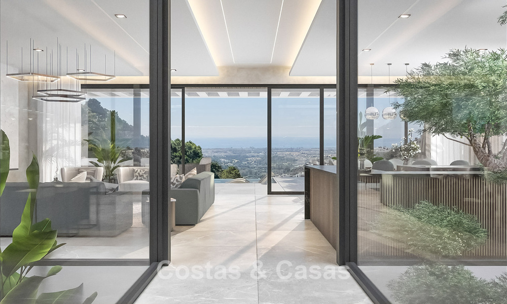 Gesofisticeerde designervilla met magnifiek zeezicht te koop in El Madroñal, Benahavis - Marbella 775241