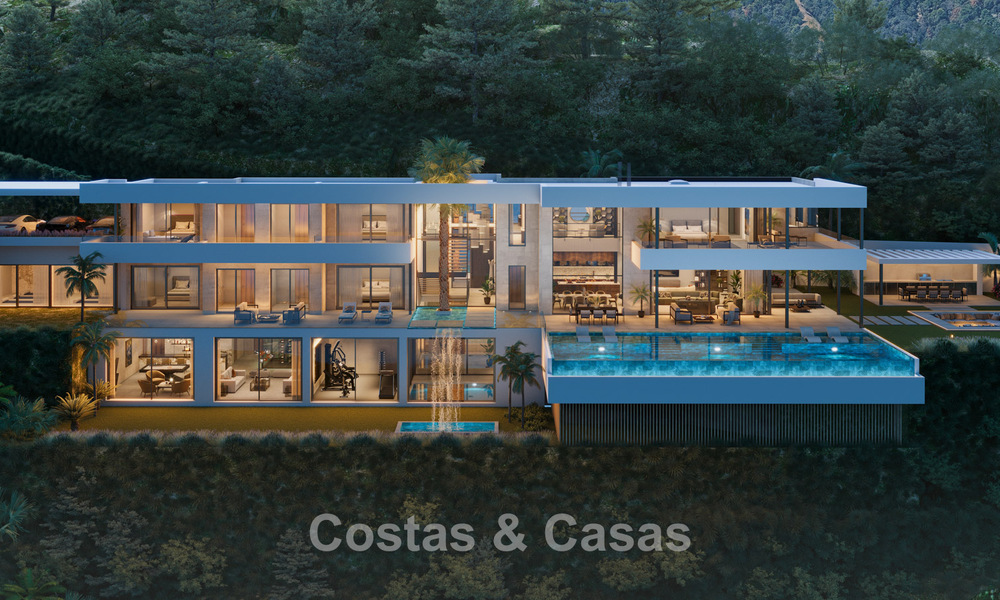 Indrukwekkende moderne nieuwbouwvilla met adembenemend uitzicht te koop in het exclusieve El Madroñal, Benahavis - Marbella 775276