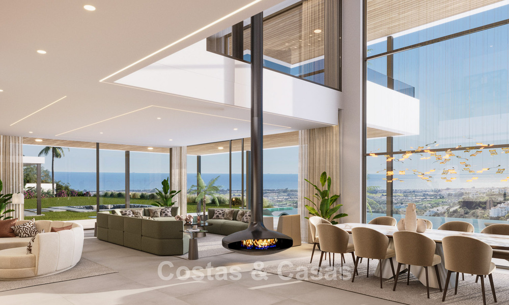 Indrukwekkende moderne nieuwbouwvilla met adembenemend uitzicht te koop in het exclusieve El Madroñal, Benahavis - Marbella 775279