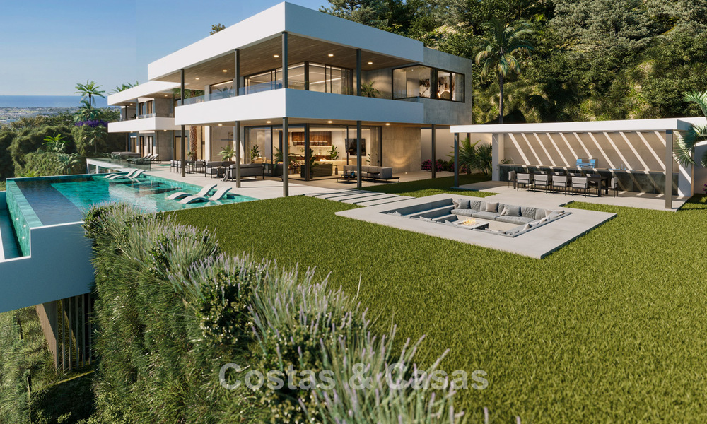 Indrukwekkende moderne nieuwbouwvilla met adembenemend uitzicht te koop in het exclusieve El Madroñal, Benahavis - Marbella 775283