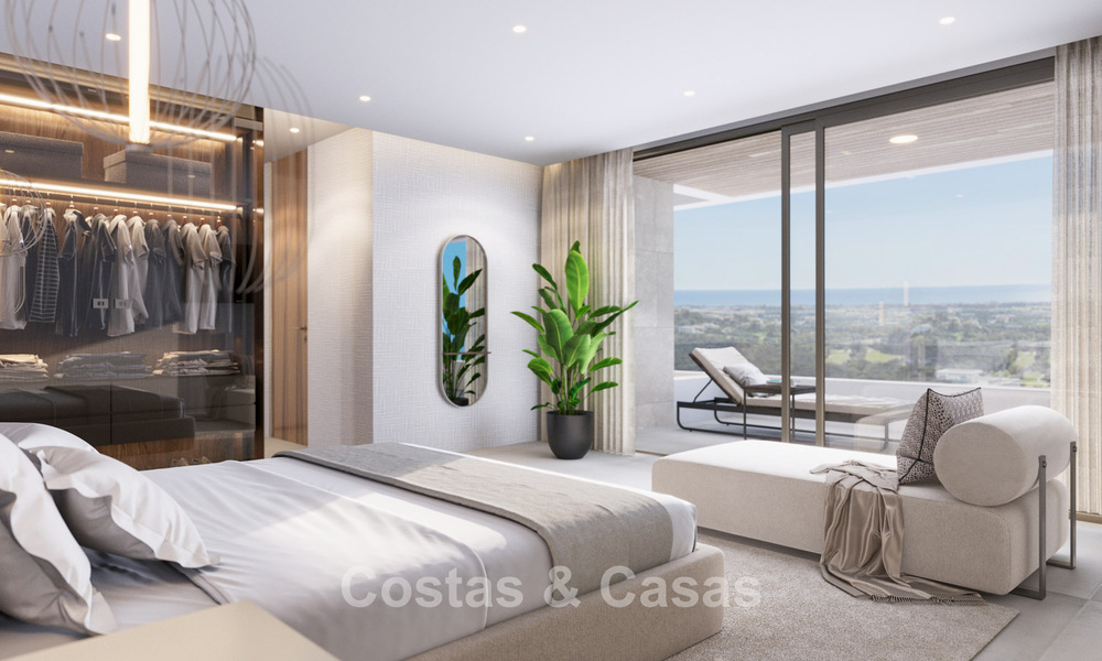 Indrukwekkende moderne nieuwbouwvilla met adembenemend uitzicht te koop in het exclusieve El Madroñal, Benahavis - Marbella 775290