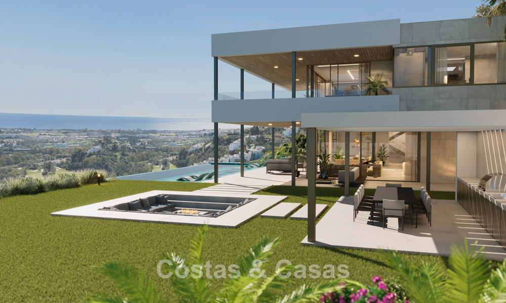 Indrukwekkende moderne nieuwbouwvilla met adembenemend uitzicht te koop in het exclusieve El Madroñal, Benahavis - Marbella 775296