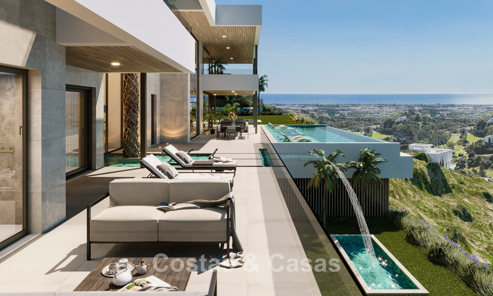 Indrukwekkende moderne nieuwbouwvilla met adembenemend uitzicht te koop in het exclusieve El Madroñal, Benahavis - Marbella 775297