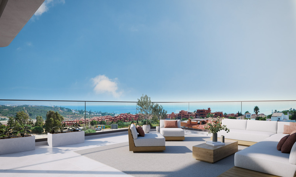 Duurzame nieuwe appartementen met zeezicht te koop op loopafstand van het strand in West-Estepona 775816