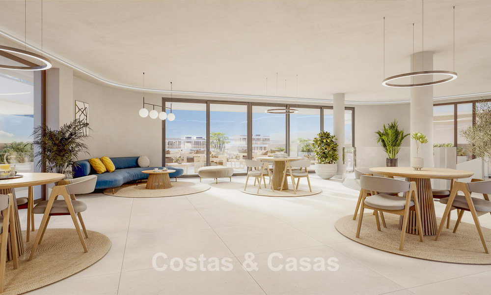Duurzame nieuwe appartementen met zeezicht te koop op loopafstand van het strand in West-Estepona 775821