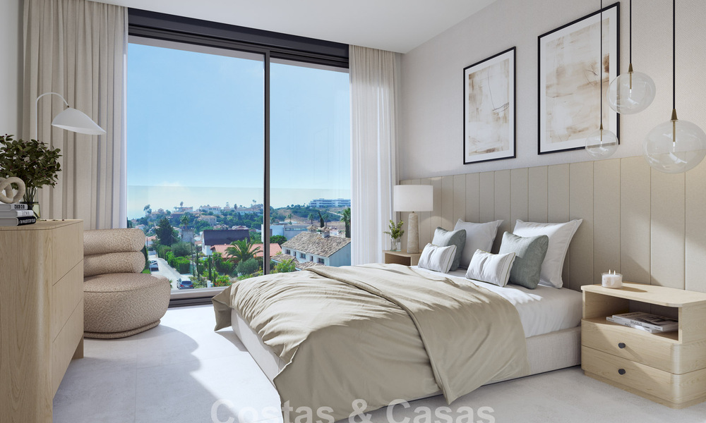 Duurzame nieuwe appartementen met zeezicht te koop op loopafstand van het strand in West-Estepona 775822