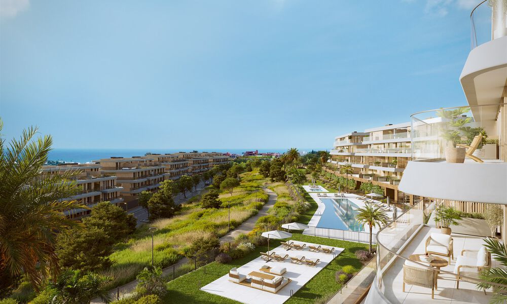 Duurzame nieuwe appartementen met zeezicht te koop op loopafstand van het strand in West-Estepona 775827