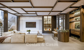 Nieuwe, grote designappartementen met golf- en zeezicht in een avant-garde bouwstijl te koop in Oost Marbella 776198 