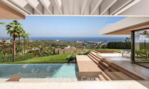 Moderne luxevilla met magnifiek golf- en zeezicht te koop in een vijfsterren golfresort in Marbella - Benahavis 776708