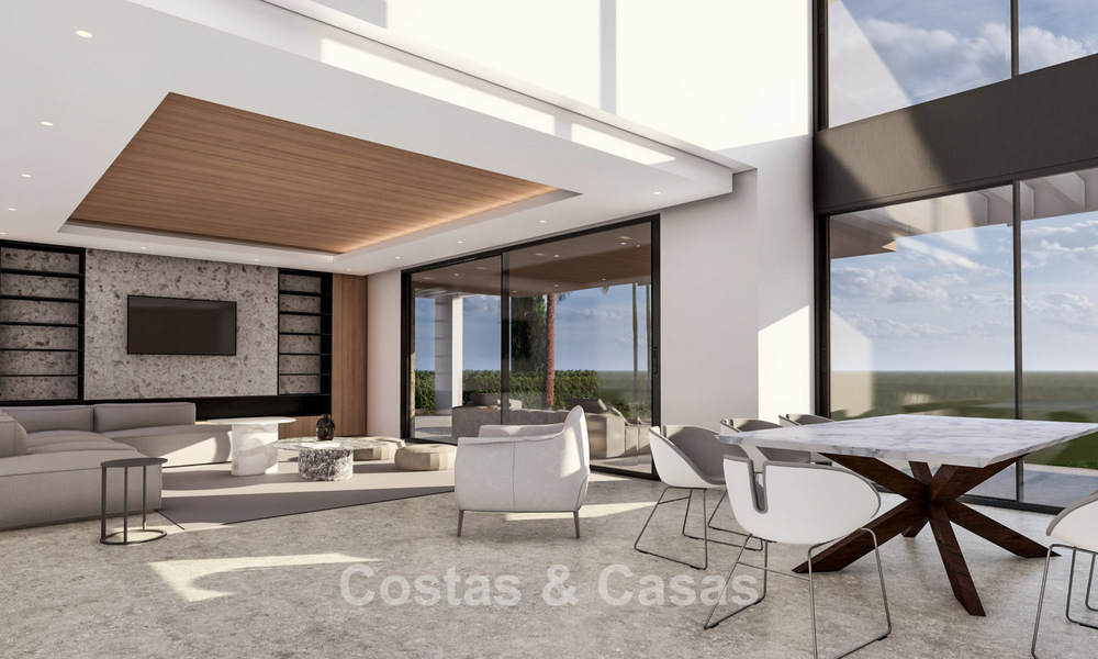 Moderne luxevilla met magnifiek golf- en zeezicht te koop in een vijfsterren golfresort in Marbella - Benahavis 776713