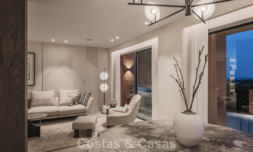 Eersteklas appartement met panoramisch zeezicht te koop in Nueva Andalucia’s golfvallei, Marbella 780302