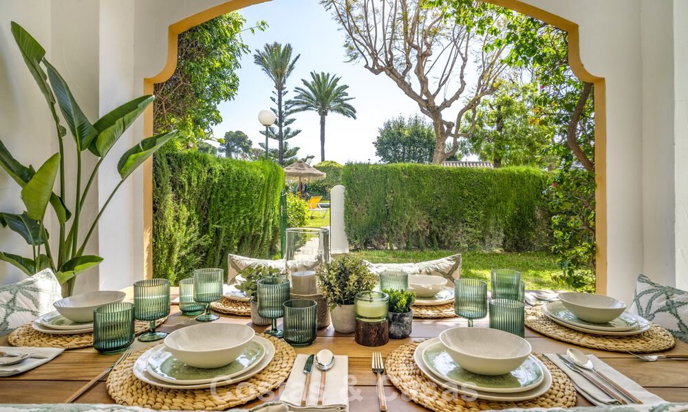 Gerenoveerd 3-slaapkamer tuinappartement op loopafstand van Puerto Banus in Nueva Andalucia, Marbella 780666