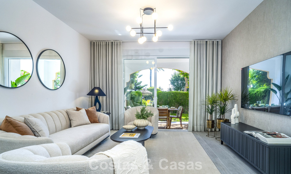 Gerenoveerd 3-slaapkamer tuinappartement op loopafstand van Puerto Banus in Nueva Andalucia, Marbella 780681