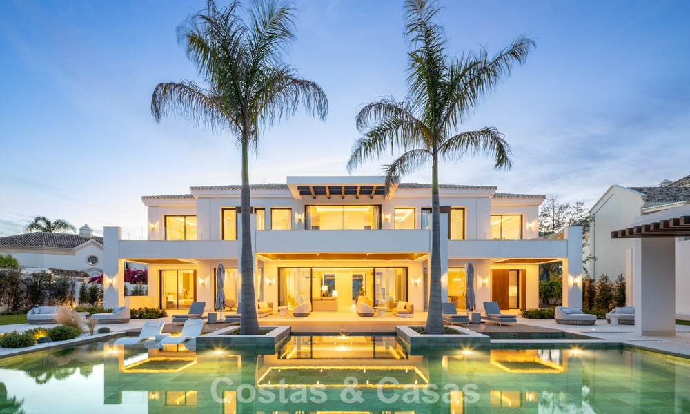 Exclusieve luxevilla met een moderne-Andalusische architectuur te koop met panoramisch zeezicht in Marbella - Benahavis 781175