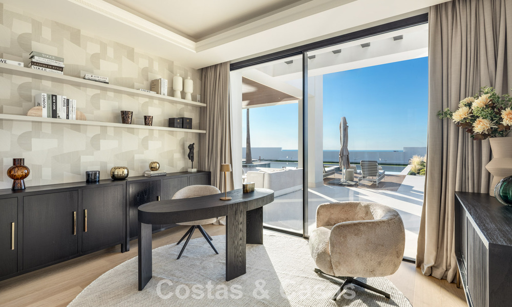 Exclusieve luxevilla met een moderne-Andalusische architectuur te koop met panoramisch zeezicht in Marbella - Benahavis 781182