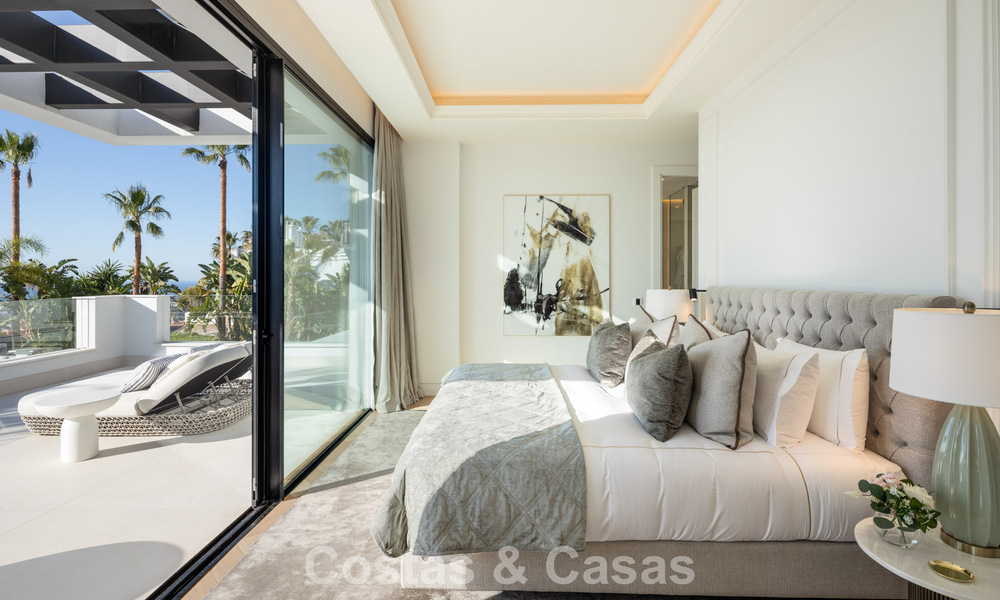 Exclusieve luxevilla met een moderne-Andalusische architectuur te koop met panoramisch zeezicht in Marbella - Benahavis 781188
