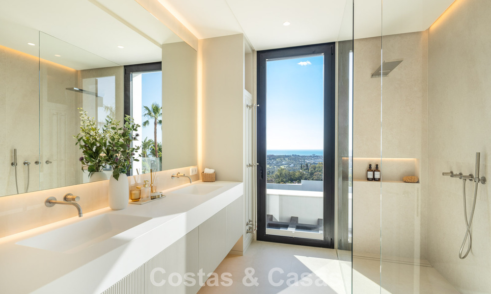 Exclusieve luxevilla met een moderne-Andalusische architectuur te koop met panoramisch zeezicht in Marbella - Benahavis 781195
