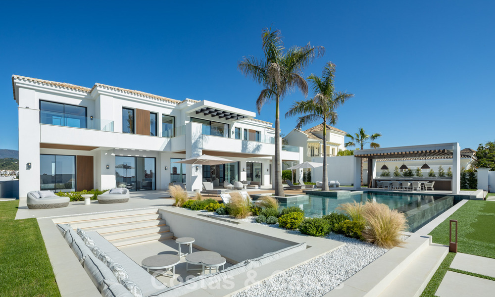 Exclusieve luxevilla met een moderne-Andalusische architectuur te koop met panoramisch zeezicht in Marbella - Benahavis 781202
