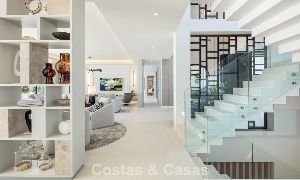 Exclusieve luxevilla met een moderne-Andalusische architectuur te koop met panoramisch zeezicht in Marbella - Benahavis 781205