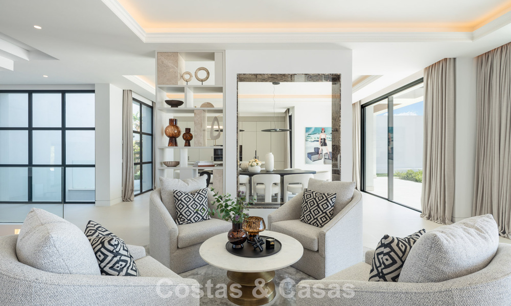 Exclusieve luxevilla met een moderne-Andalusische architectuur te koop met panoramisch zeezicht in Marbella - Benahavis 781211