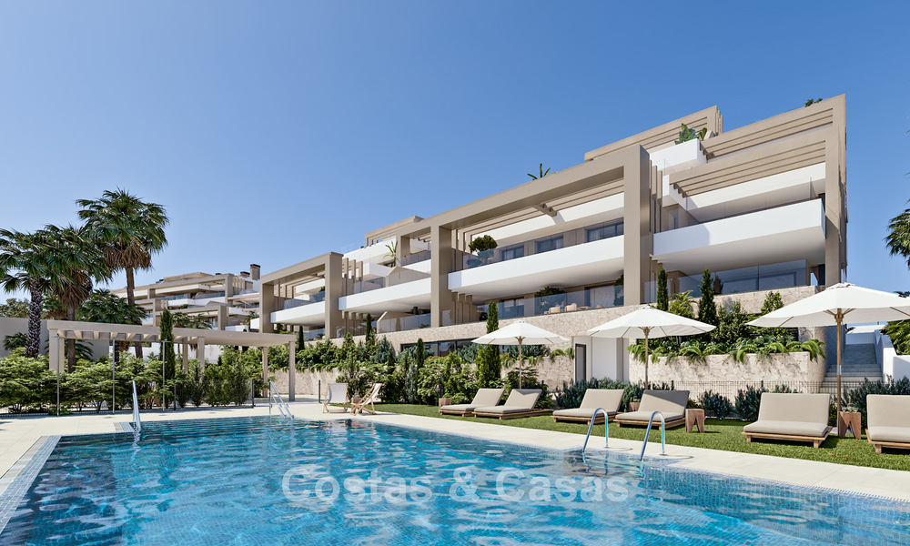 Lancering! Stijlvolle nieuwbouwappartementen te koop met panoramisch zeezicht vlakbij Estepona centrum 781401