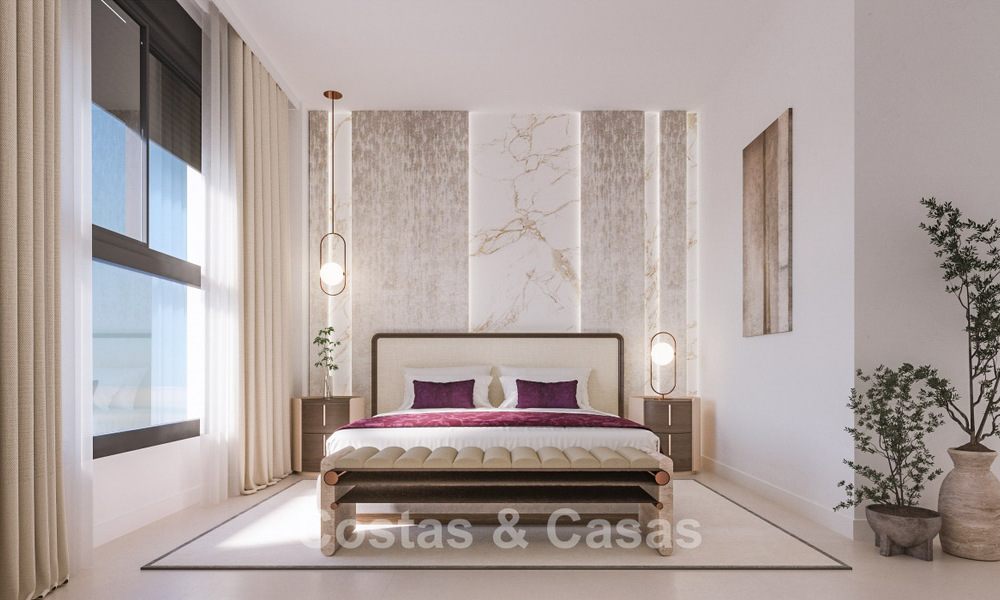 Nieuwe, hedendaagse appartementen met prachtig zeezicht te koop nabij Estepona centrum 783354