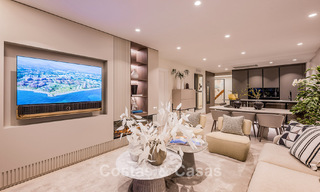 Hoogwaardig gerenoveerd tuinappartement met open zeezicht te koop, eerstelijnsstrand tussen Marbella en Estepona 783447 